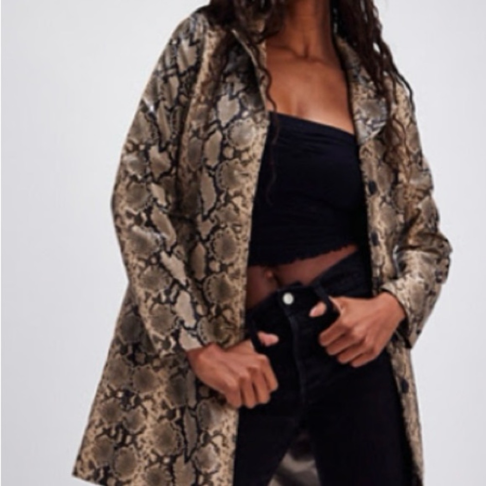 Blank NYC/ free people faux leather snake coat